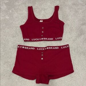Lucky Brand Red Tank and Shorts Set